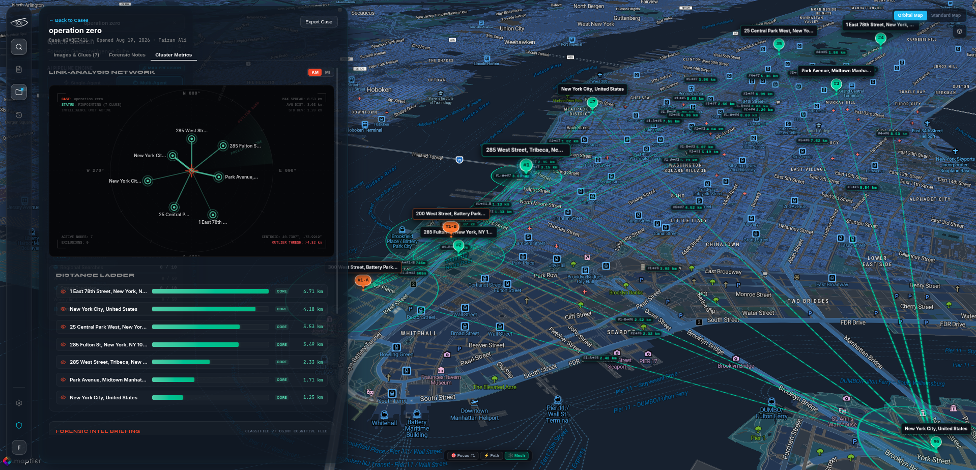 Street view photo location targeting visual analysis & case management dashboard